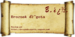 Brozsek Ágota névjegykártya